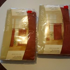 Solid tab top tier Curtain